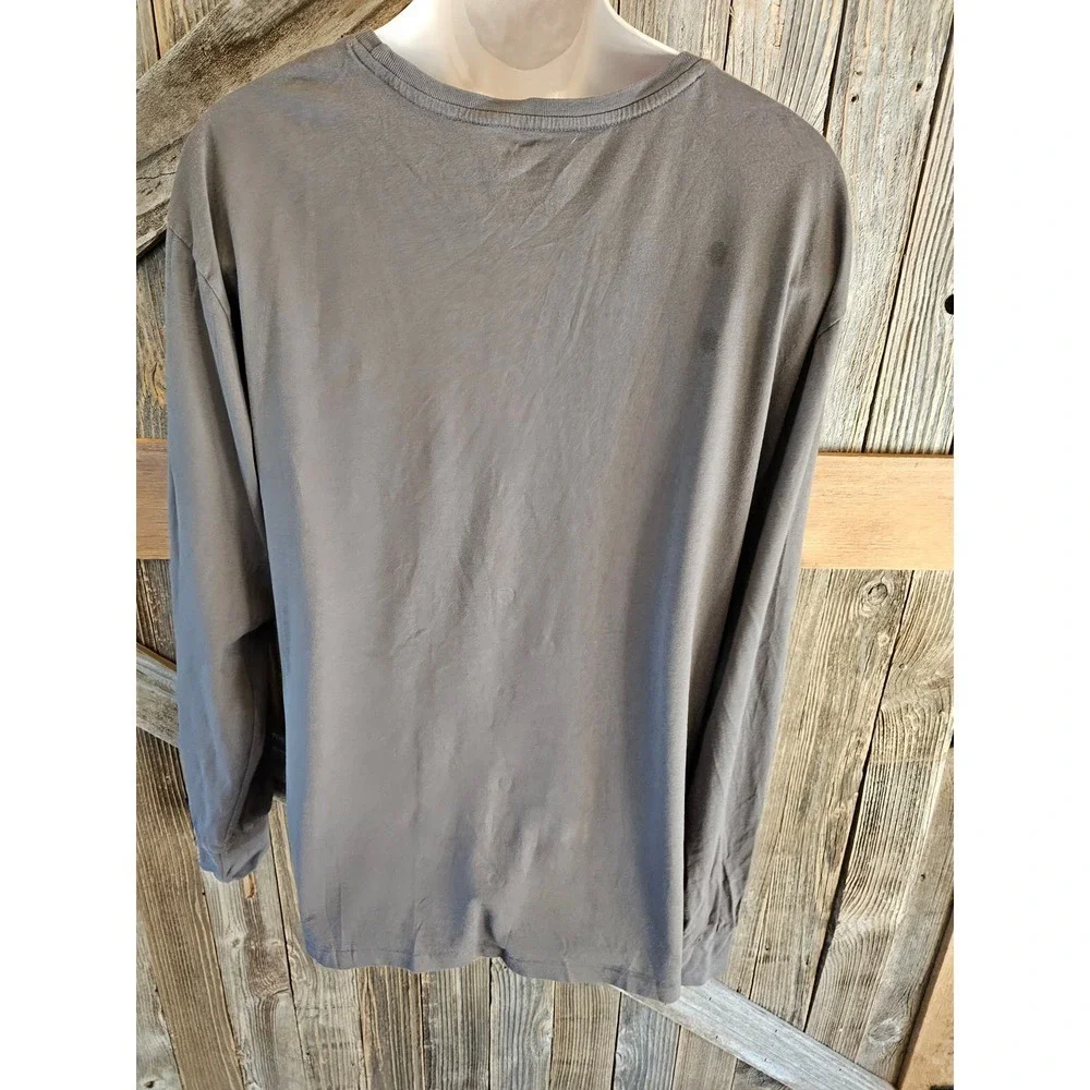 Polo size XXL 2XL Long Sleeve pony shirt casual Grey/brown ^